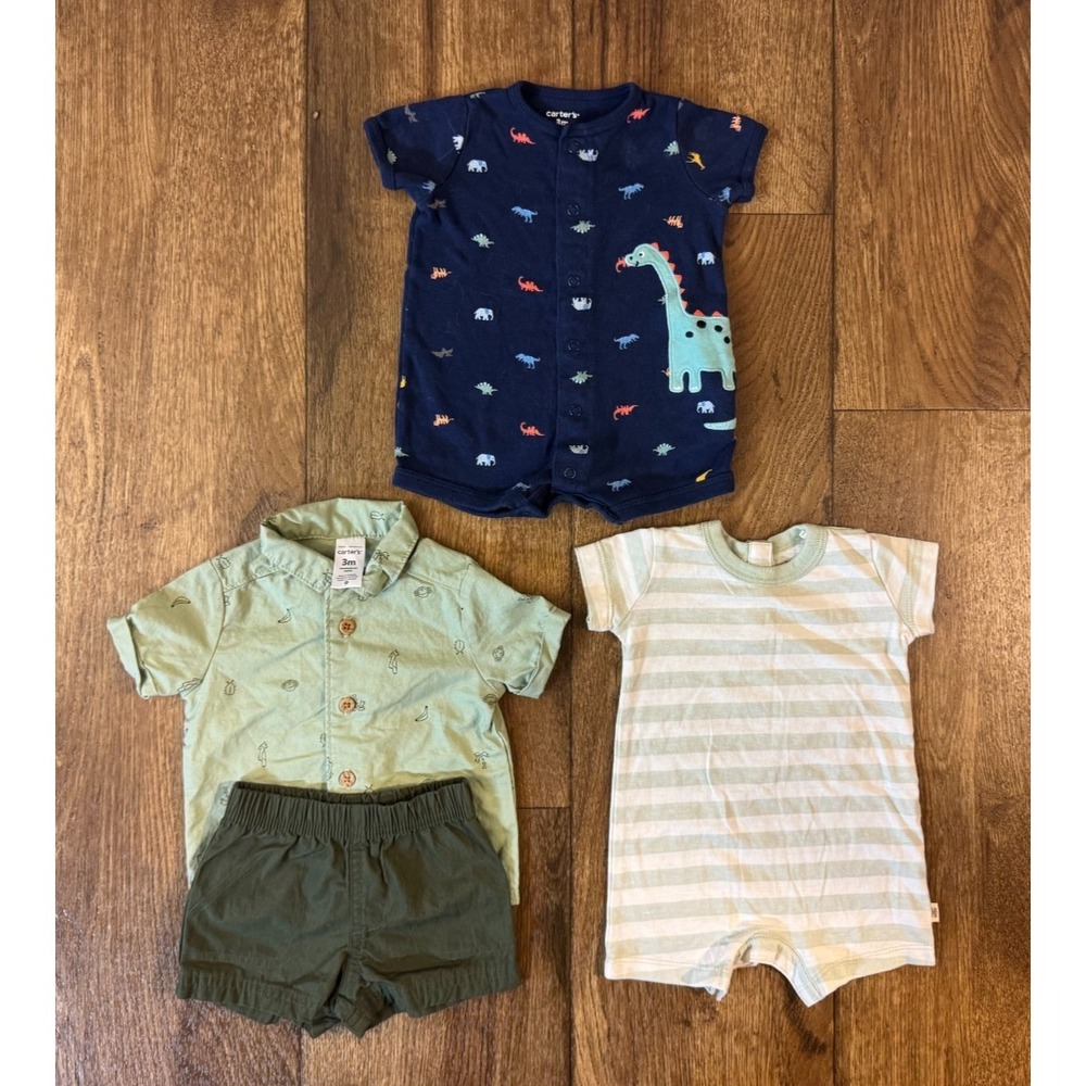 Carters Baby Boy Rompers 3 Months Summer Outfit Clothes Lot 2 Piece Shorts Shirt